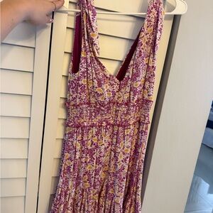 Floral Mini Dress in Pink and Yellow